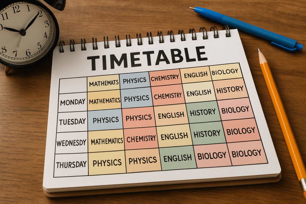 Simple Time Table for Students Preparing for Entrance Exams