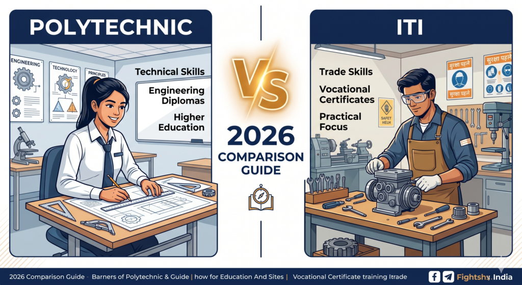 Polytechnic vs ITI after 10th comparison 2026 — fees, salary, jobs, duration and career paths for Indian students